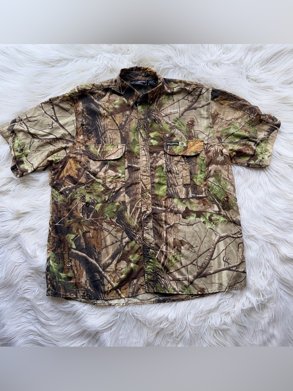 Winchester Sportsman Realtree Camo Button Up Short Sleeve Shirt